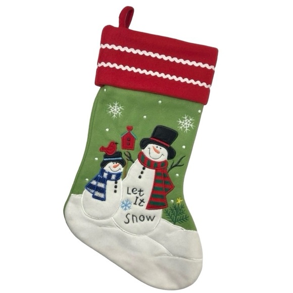 Let It Snow Snowman Christmas Stocking - Picture 1 of 11
